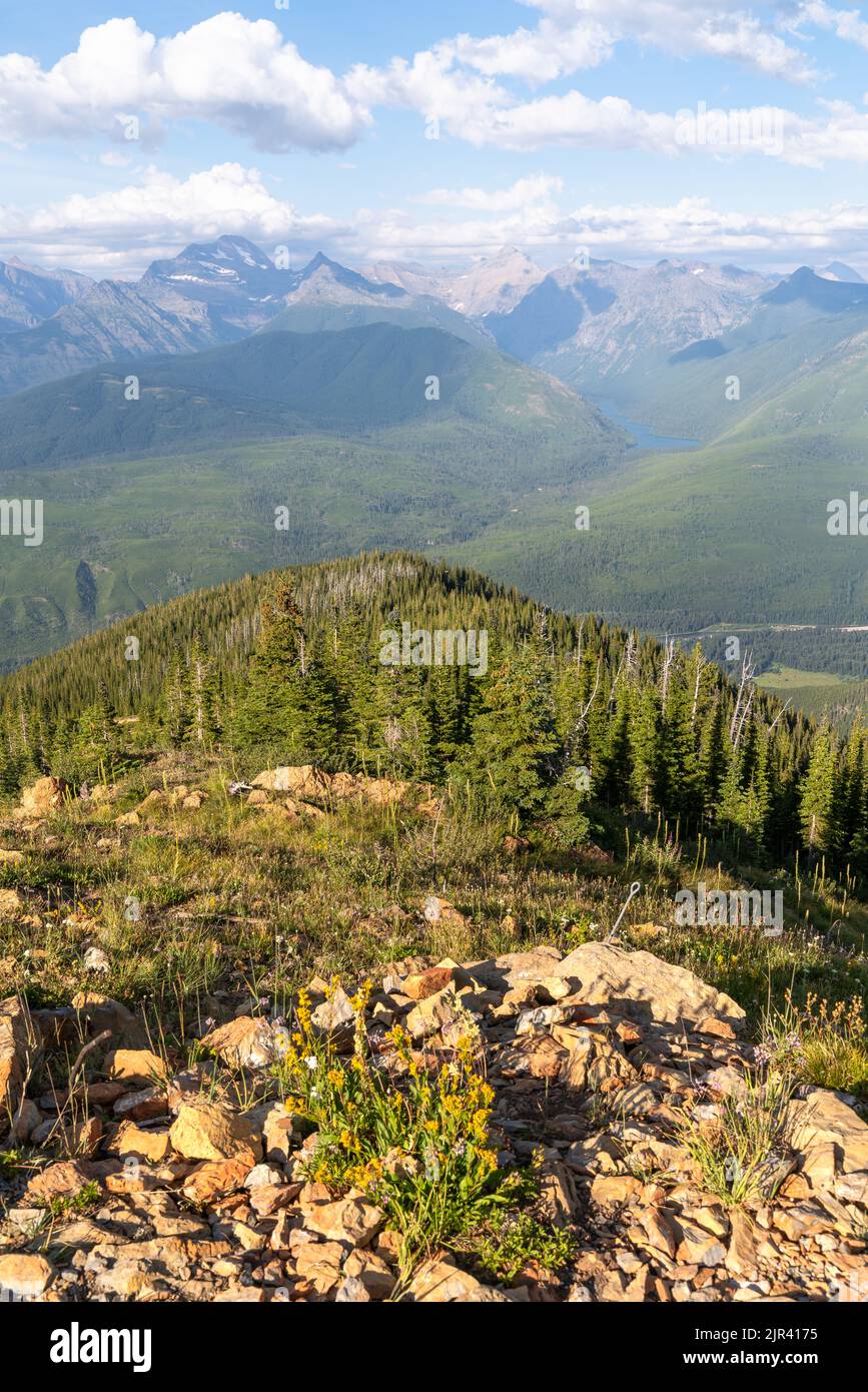 Incredible view of the mountain range in Glacier National Park from ...