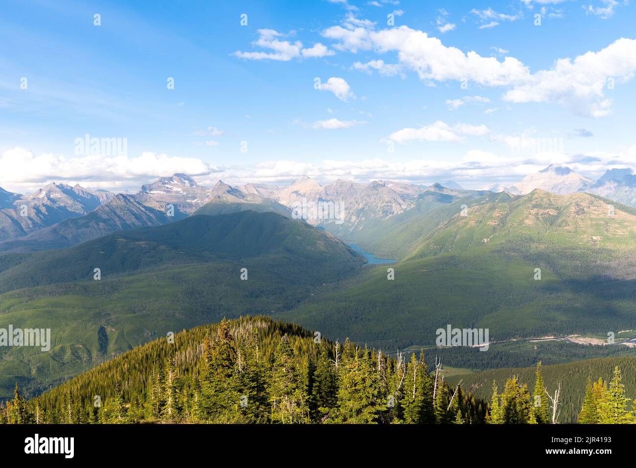 Incredible view of the mountain range in Glacier National Park from ...