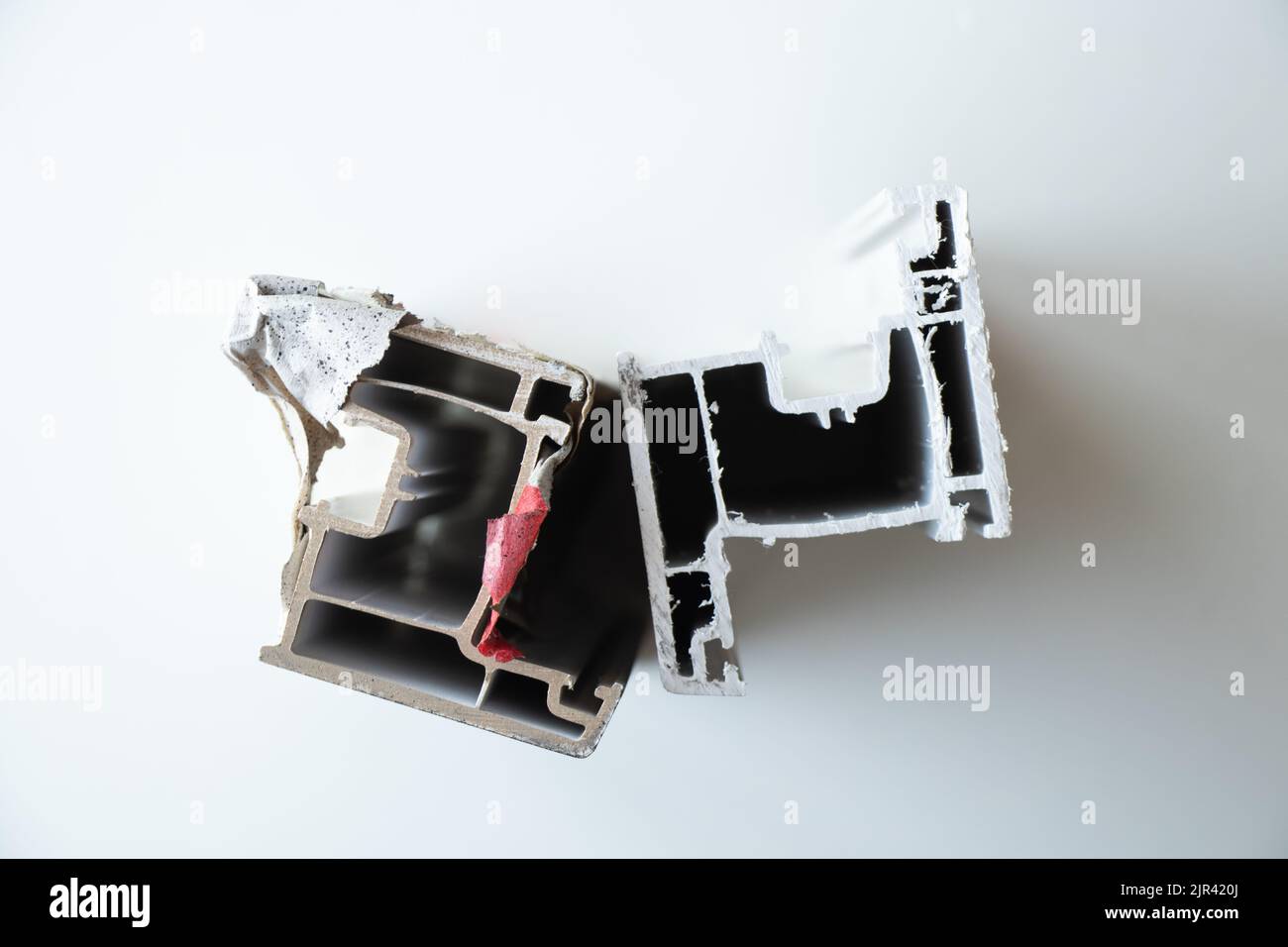 aluminum window frame as a sample, sectional window, painted window ...