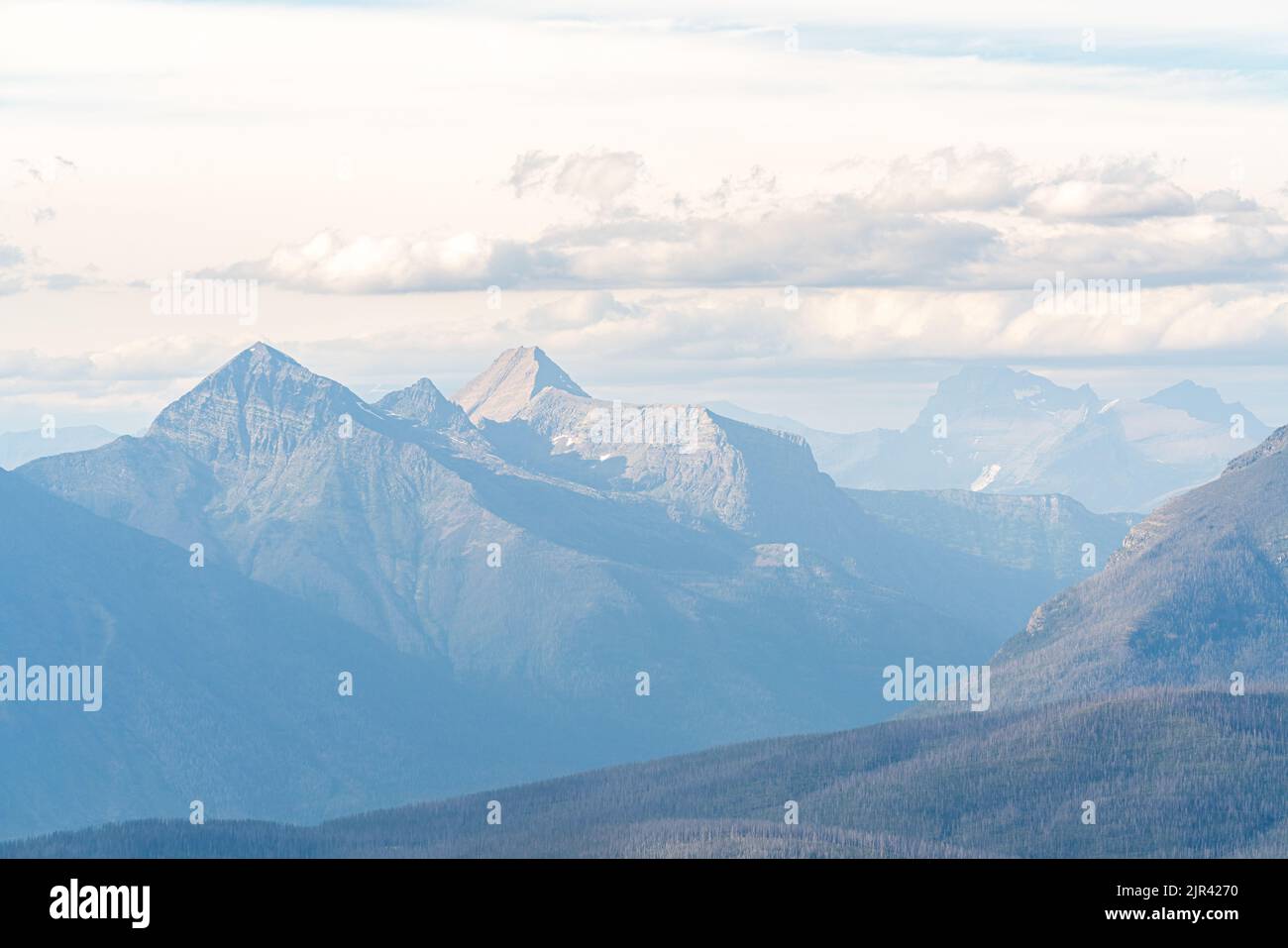 Incredible view of the mountain range in Glacier National Park from ...
