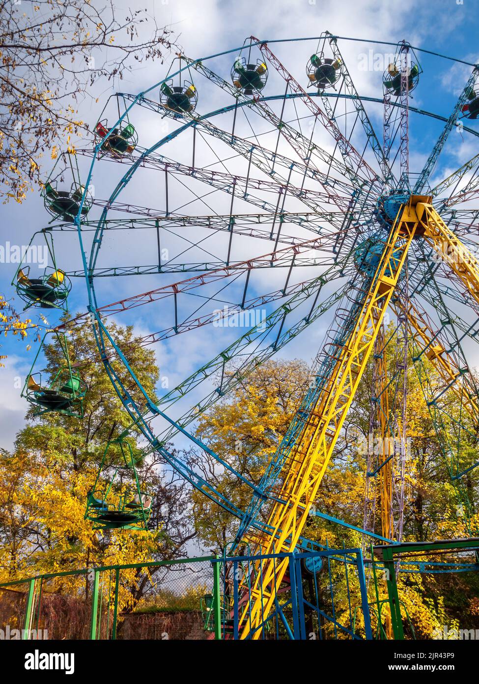 Ferris wheel with the blue sky background Stock Photo - Alamy