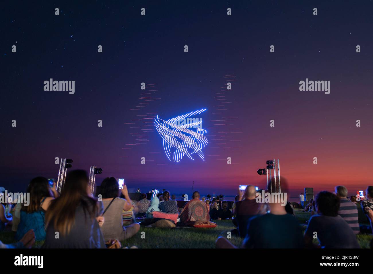 Drone light performance at the Darwin Festival Stock Photo - Alamy