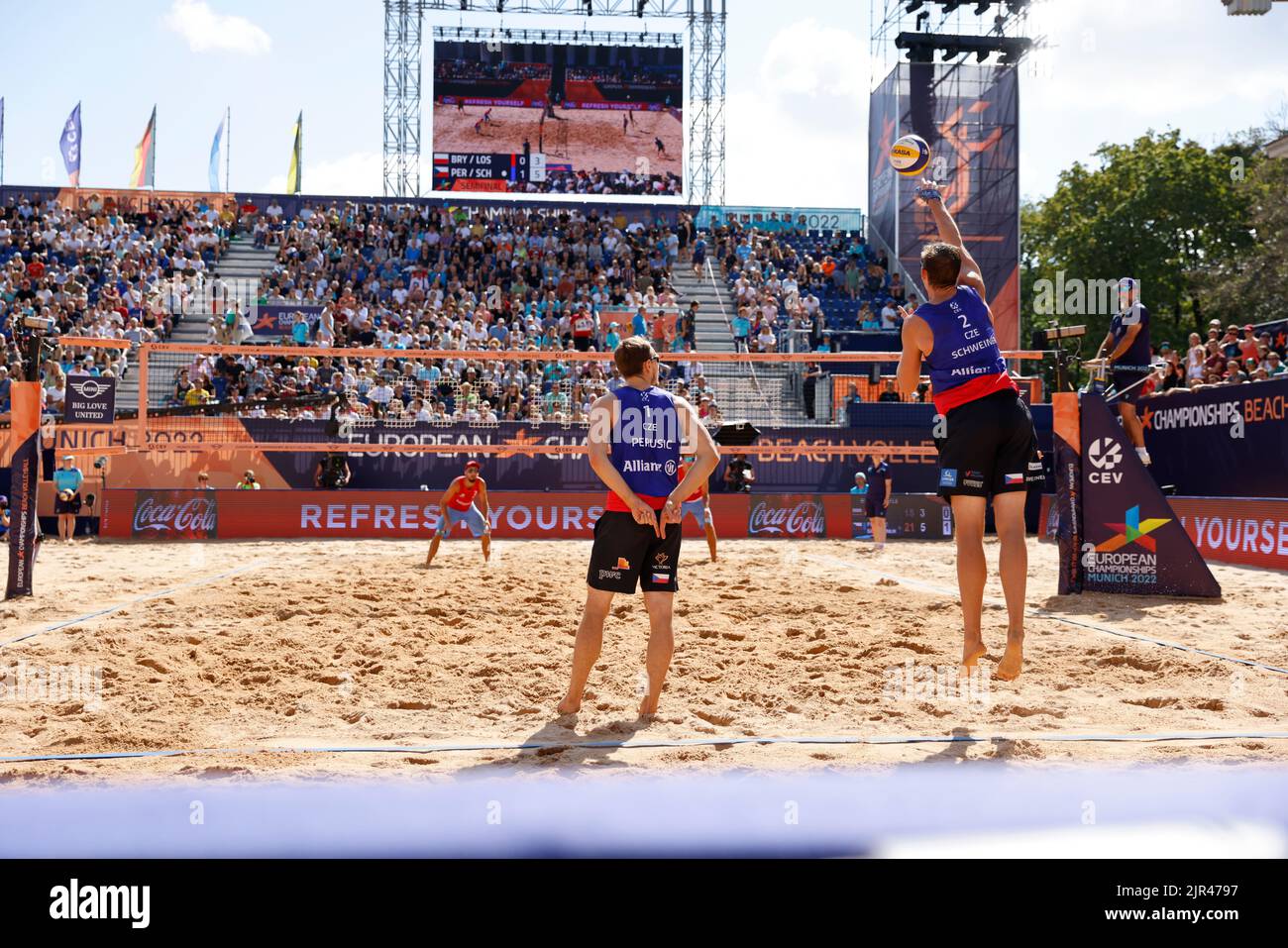 Munich, Germany. 21st Aug, 2022. Volleyball/Beach European