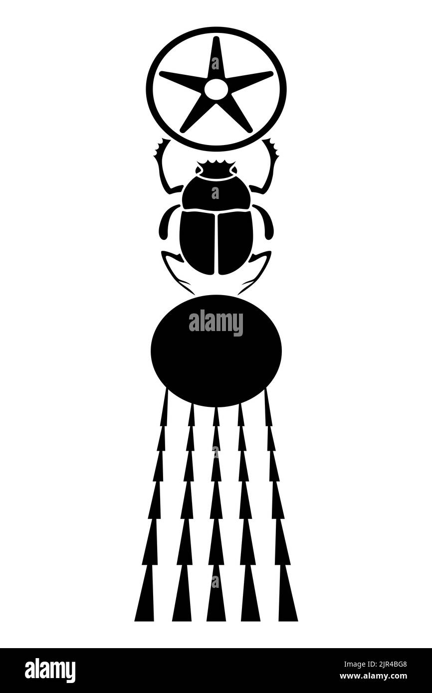 Khepri, a god in ancient Egypt Religion, the newborn sun, represented by a scarab, a dung beetle. Stock Photo