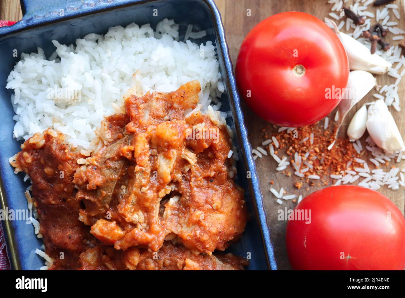 Tomato Bredie. Traditional South African stew called a bredie made with