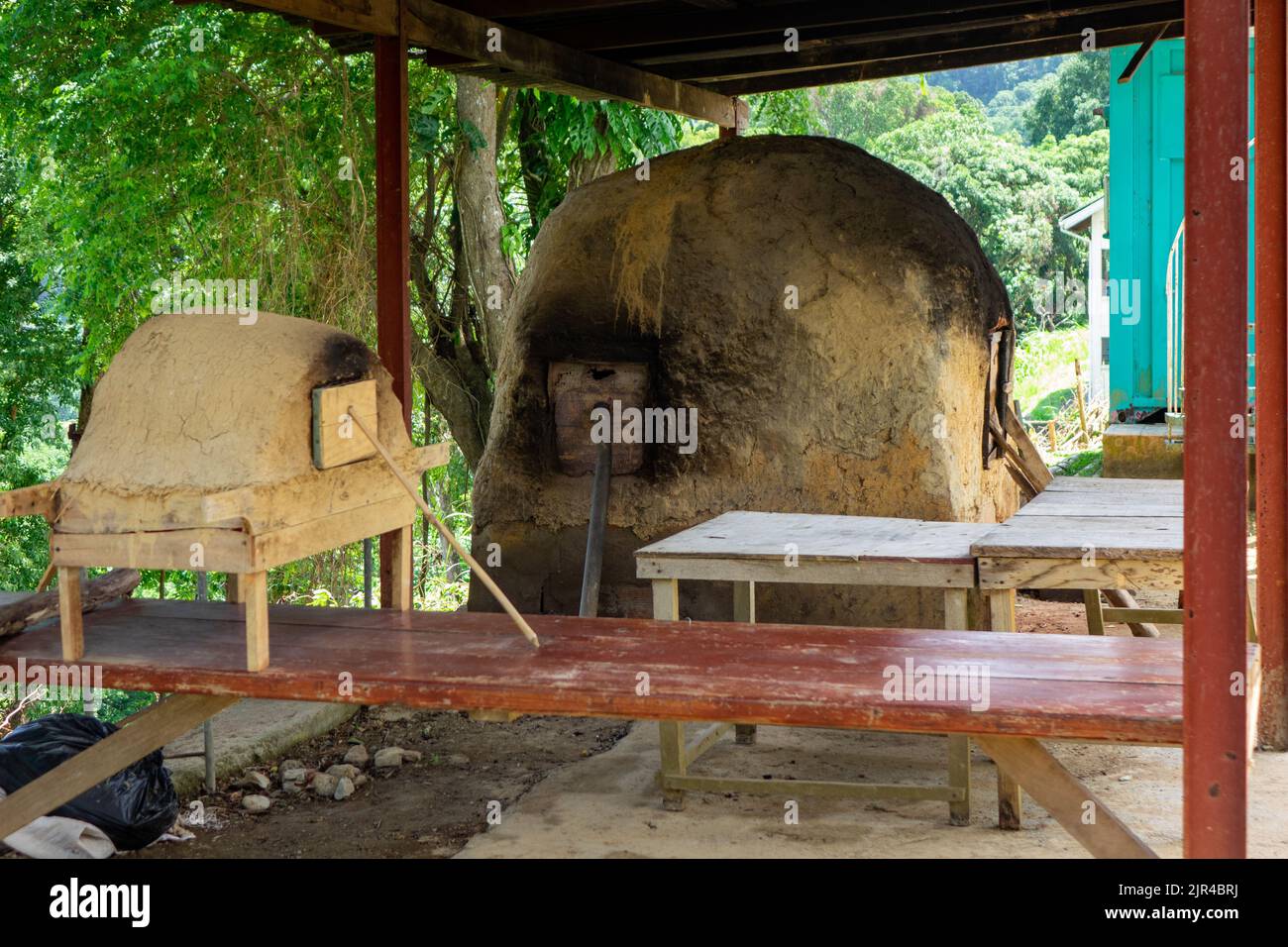 Still operational dirt oven used to bake br in L'Anse Fourmi, Tobago, Trinidad and Tobago W.I