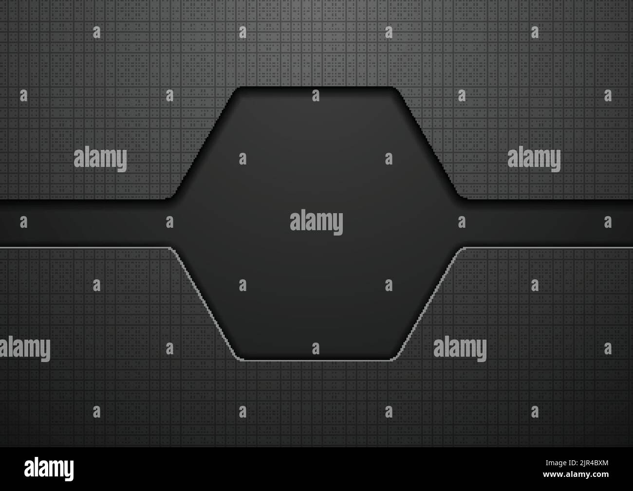 Abstract black hexagon technology concept background. Vector design ...