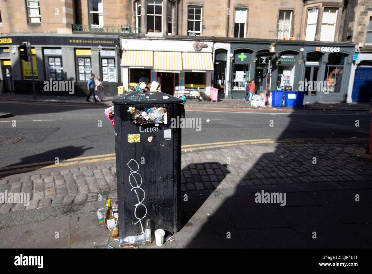 Bins overflow in capital of scotland hires stock photography and