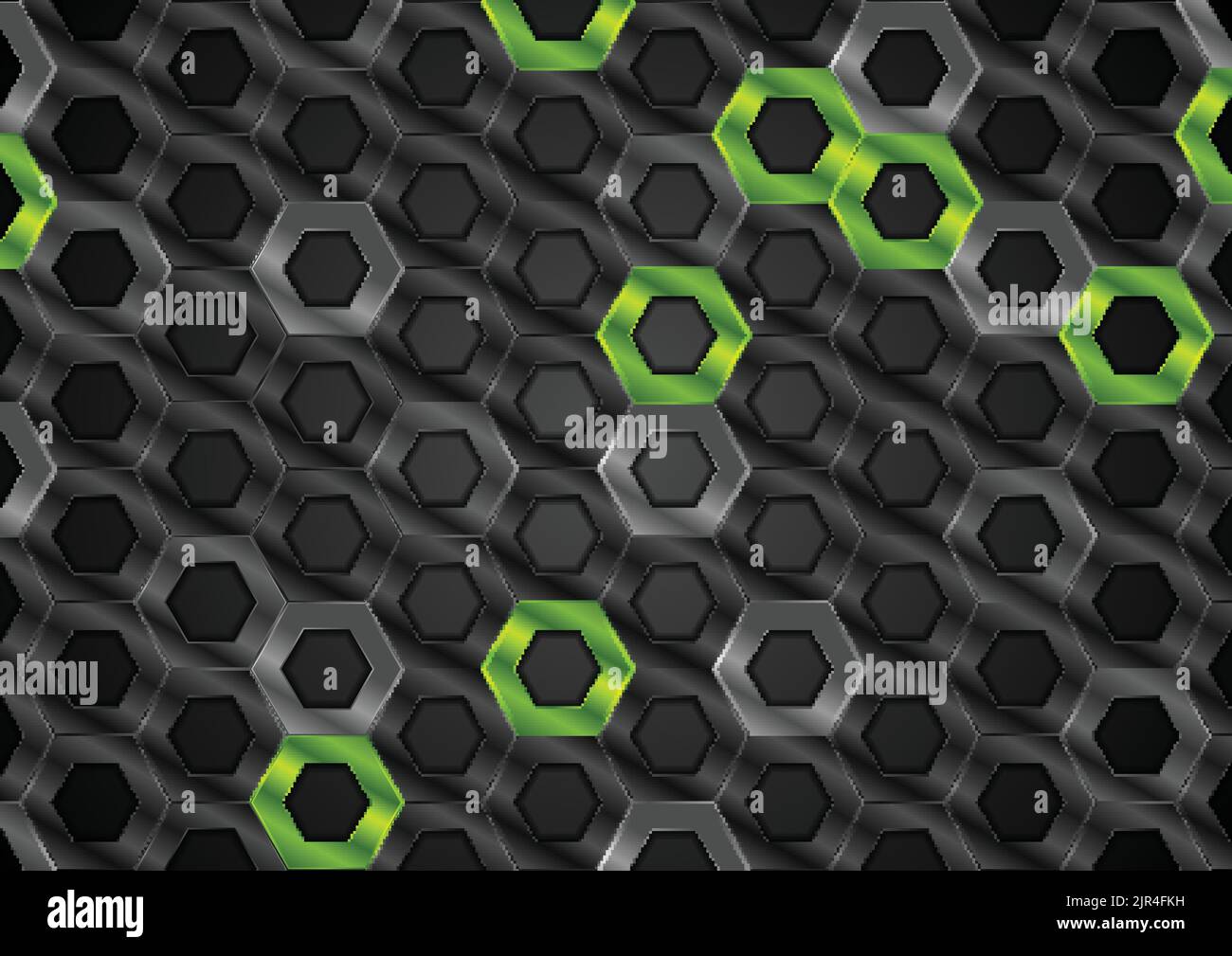 Black green hexagons background illustration hi-res stock photography ...