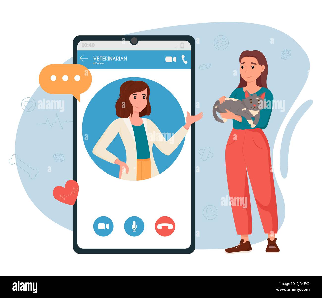 Veterinary doctor appointment. Online veterinarian consultation. Pet