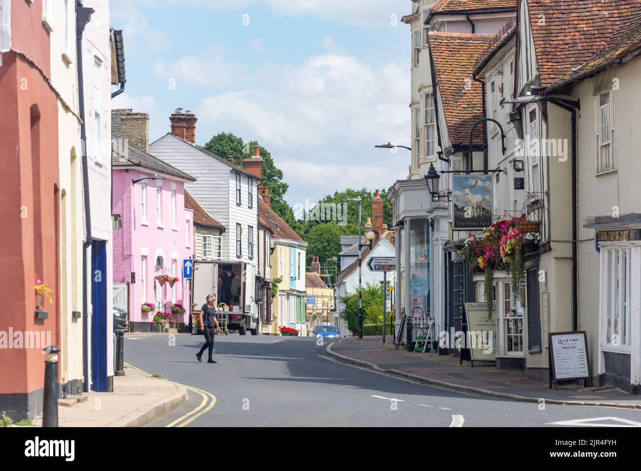 15th century The White Hart Pub, Market End, Coggeshall, Essex, England, United Kingdom Stock Photo