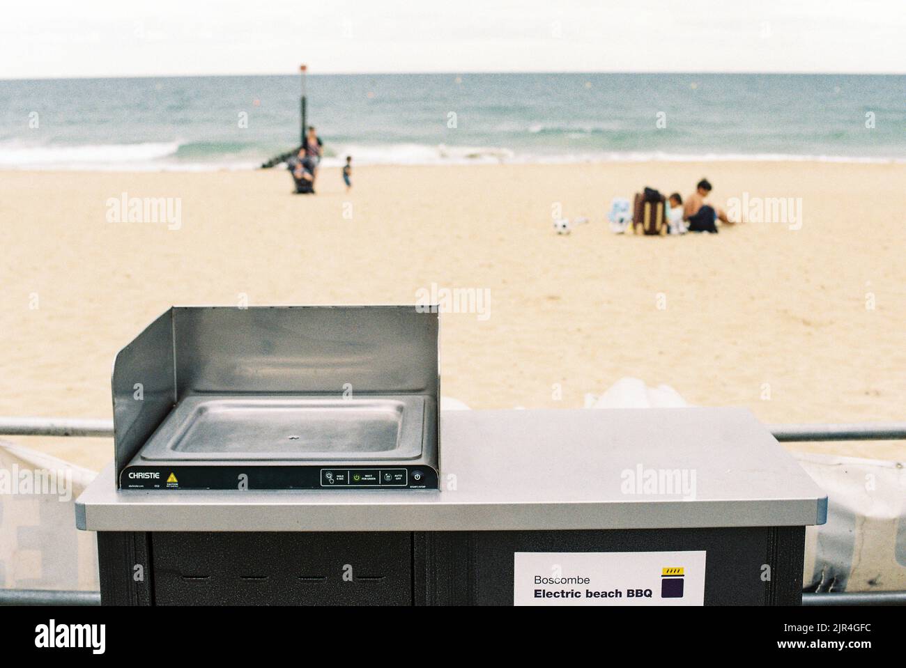 beach electric BBQ, Dorset, England, United Kingdom Stock