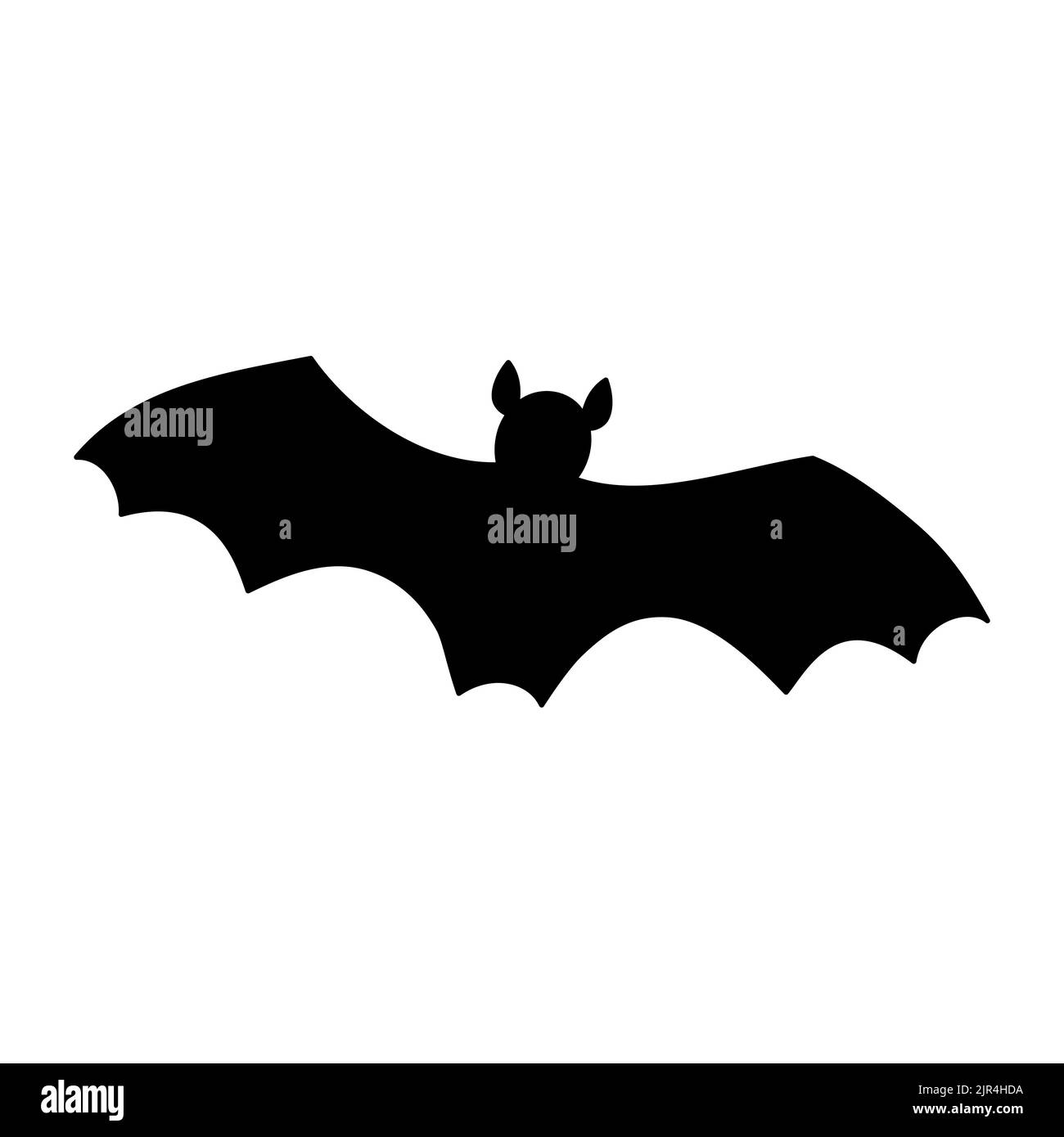 Bat silhouette isolated. Vector black illustration on white background