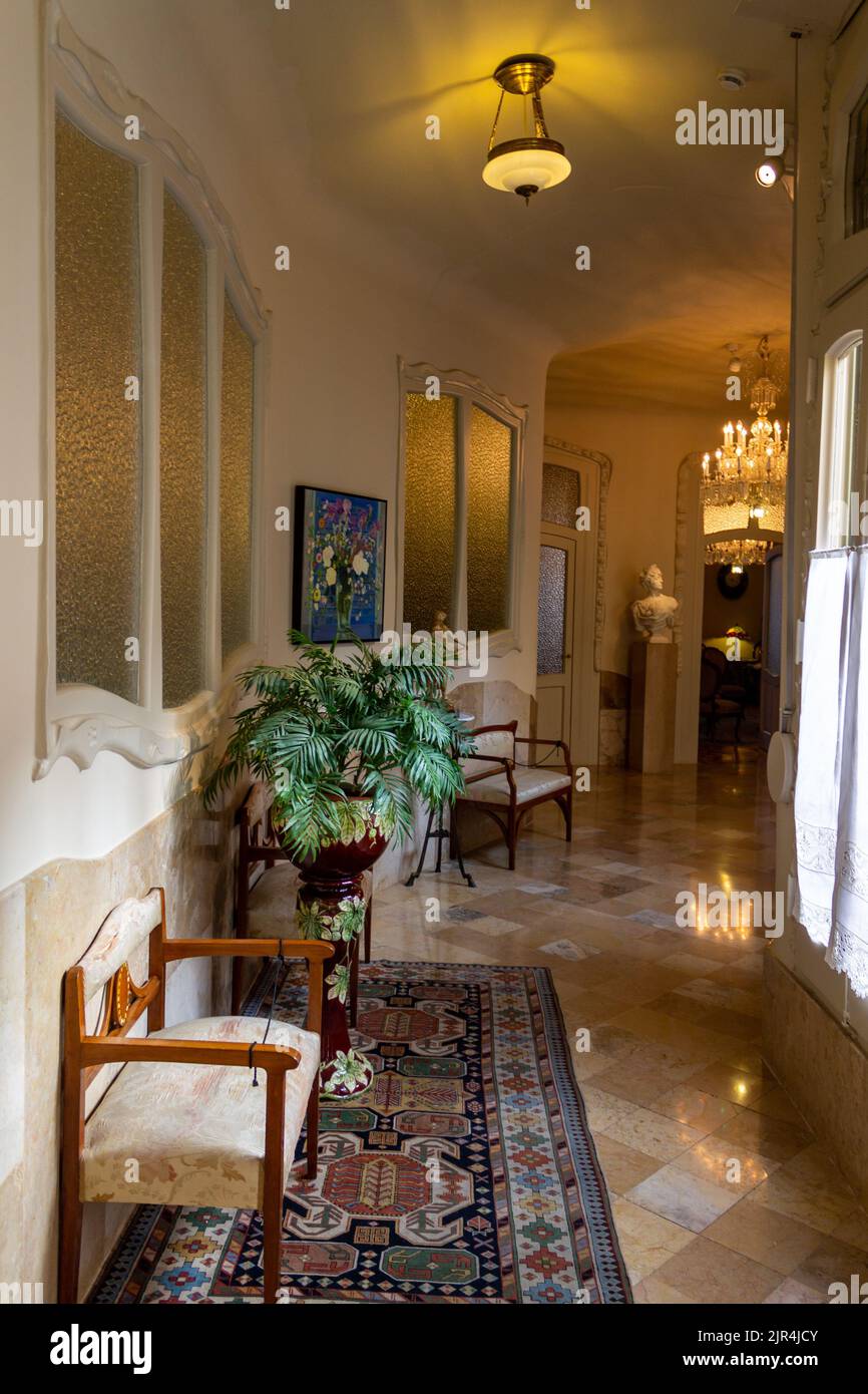 A vertical shot of the interior of La Pedrera (Casa Mila) by Gaudi in ...