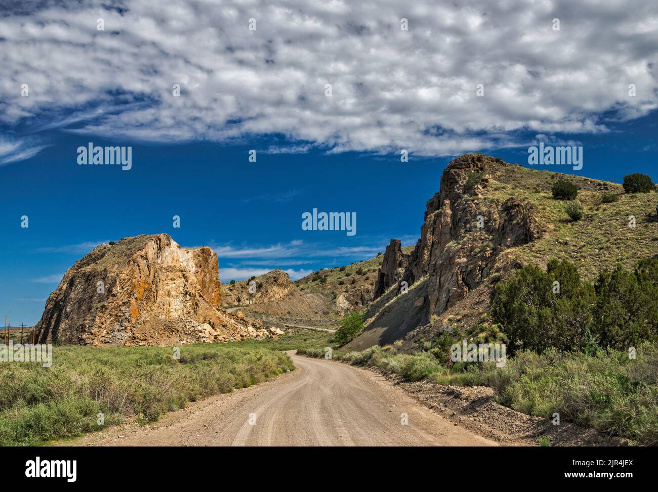 Devils Throne, igneous intrusion, Cerrillos Hills State Park, near Los Cerrillos, New Mexico, USA Stock Photo