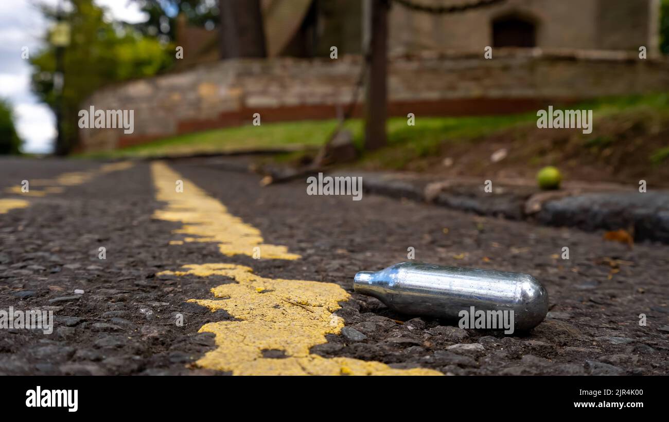 Empty Nitrous Oxide Cartridges After Used For Drugs Human Consumption   Empty Nitrous Oxide Cartridges After Used For Drugshuman Consumption 2JR4K00 