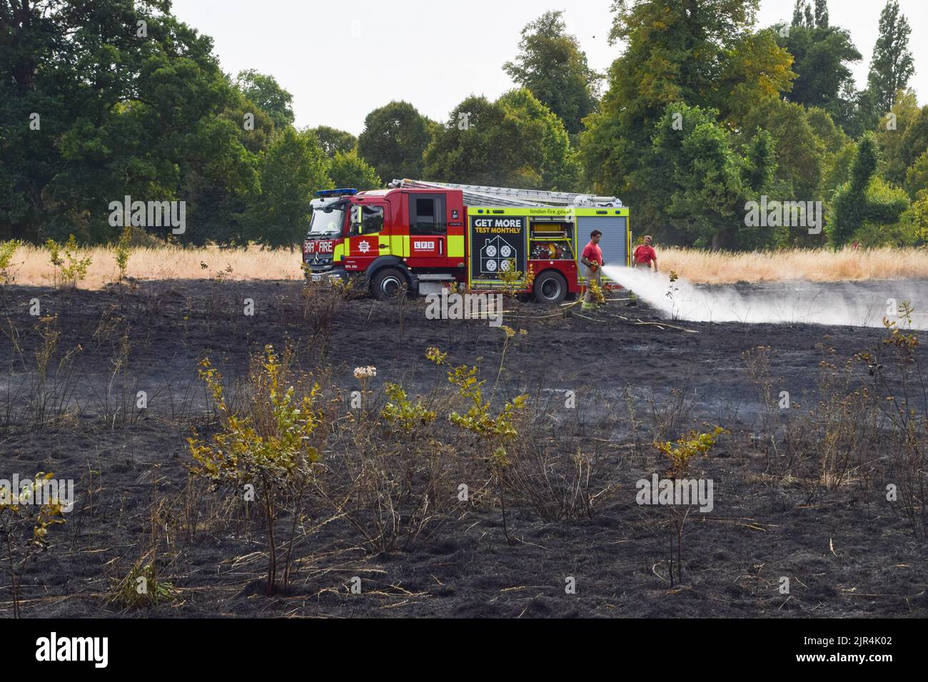 London, UK. 14th August 2022. London Fire Brigade on the scene of a