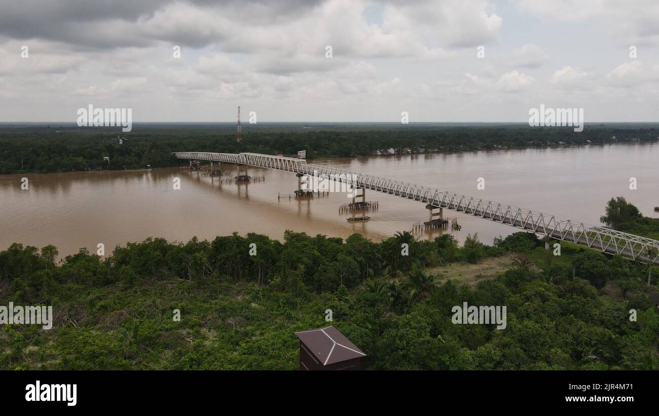 Aerial view of Pulang Pisau Bridge Stock Photo Alamy