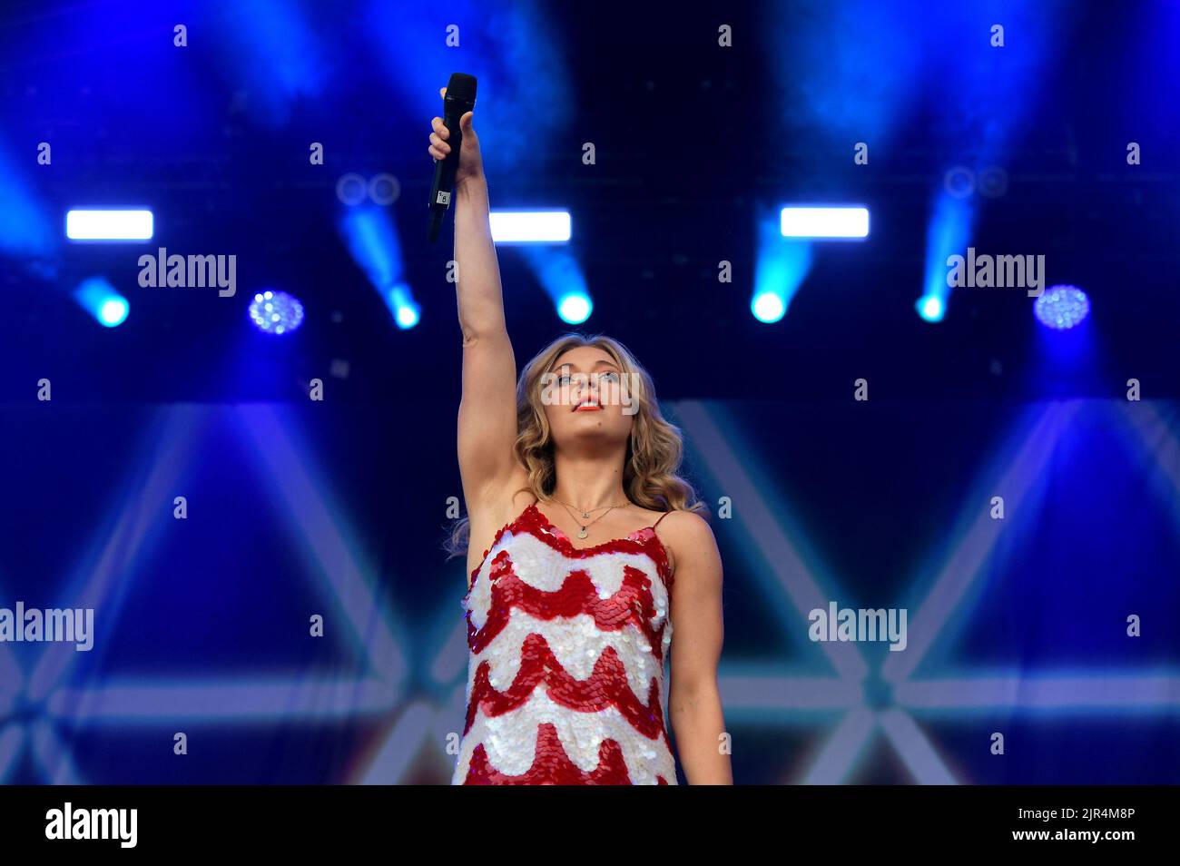 Becky Hill, performing live at Hardwick live music festival, Sunday 21st August 2022 Stock Photo