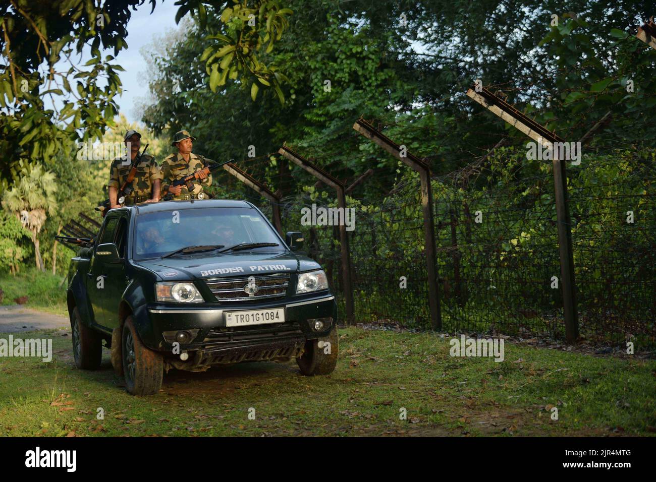 BSF (Border Security Force) Personnel Are Conducting Vehicle Patrolling ...