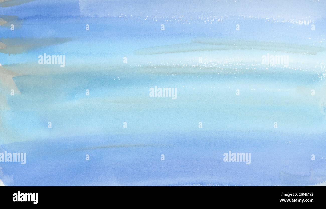 Blue watercolor stripes. Meant as background Stock Photo