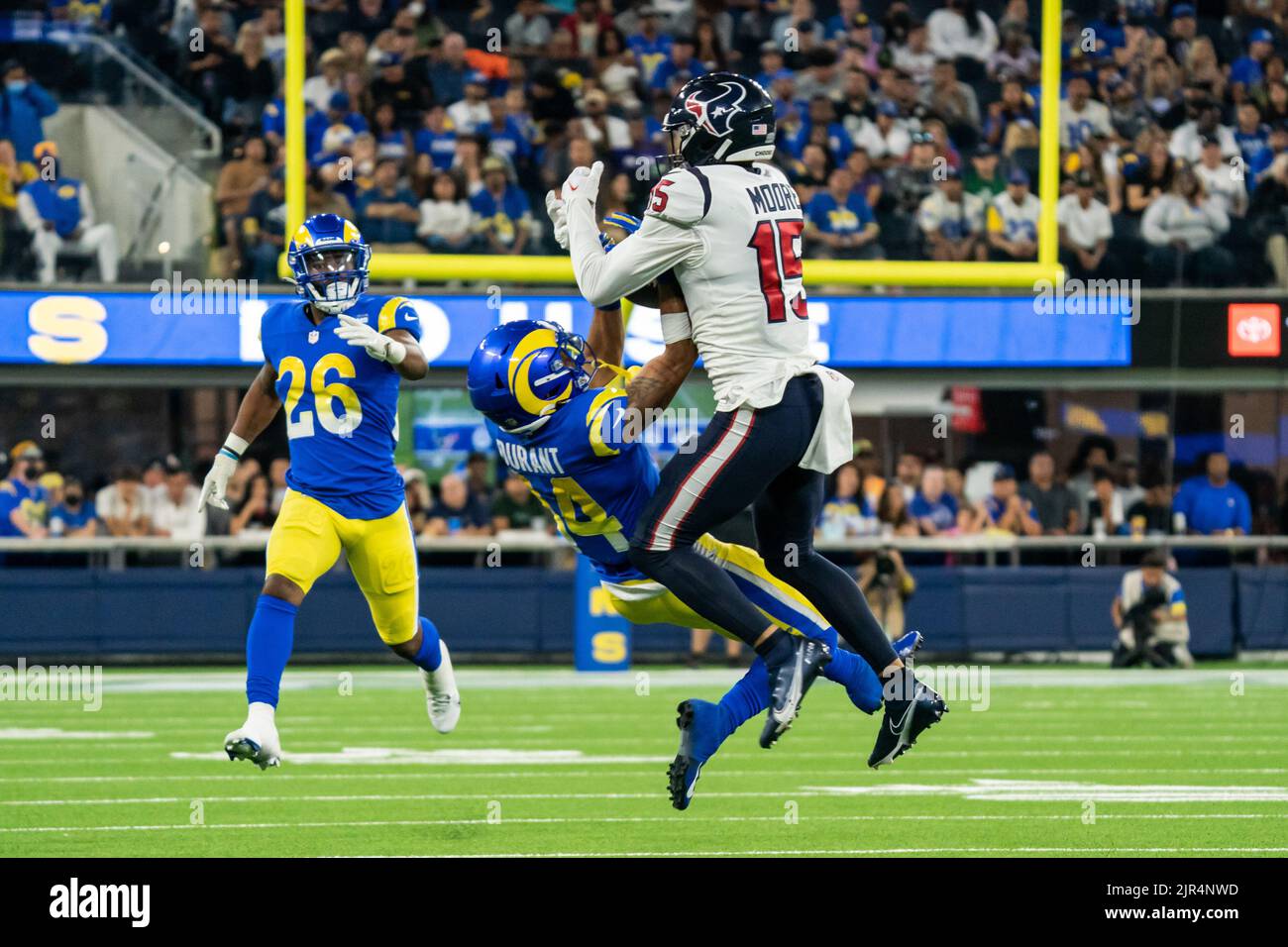 Los Angeles Rams cornerback Cobie Durant (14) runs a route during the NFL  football team's organized team activities Tuesday, May 23, 2023, in  Thousand Oaks, Calif. (AP Photo/Marcio Jose Sanchez Stock Photo - Alamy