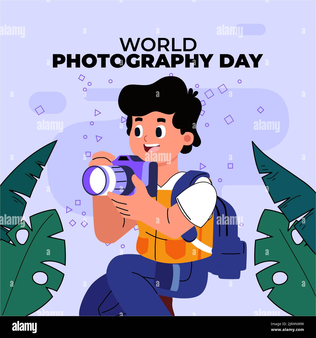Flat world photography day best Vector illustration Stock Vector