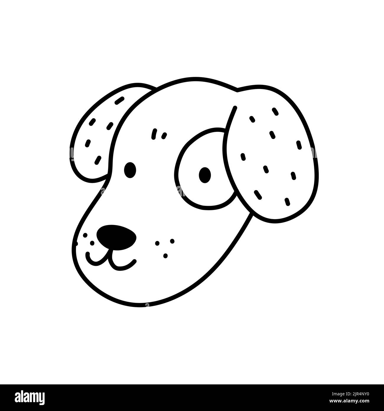 Cute dog face isolated on white background. Happy puppy. Vector hand ...