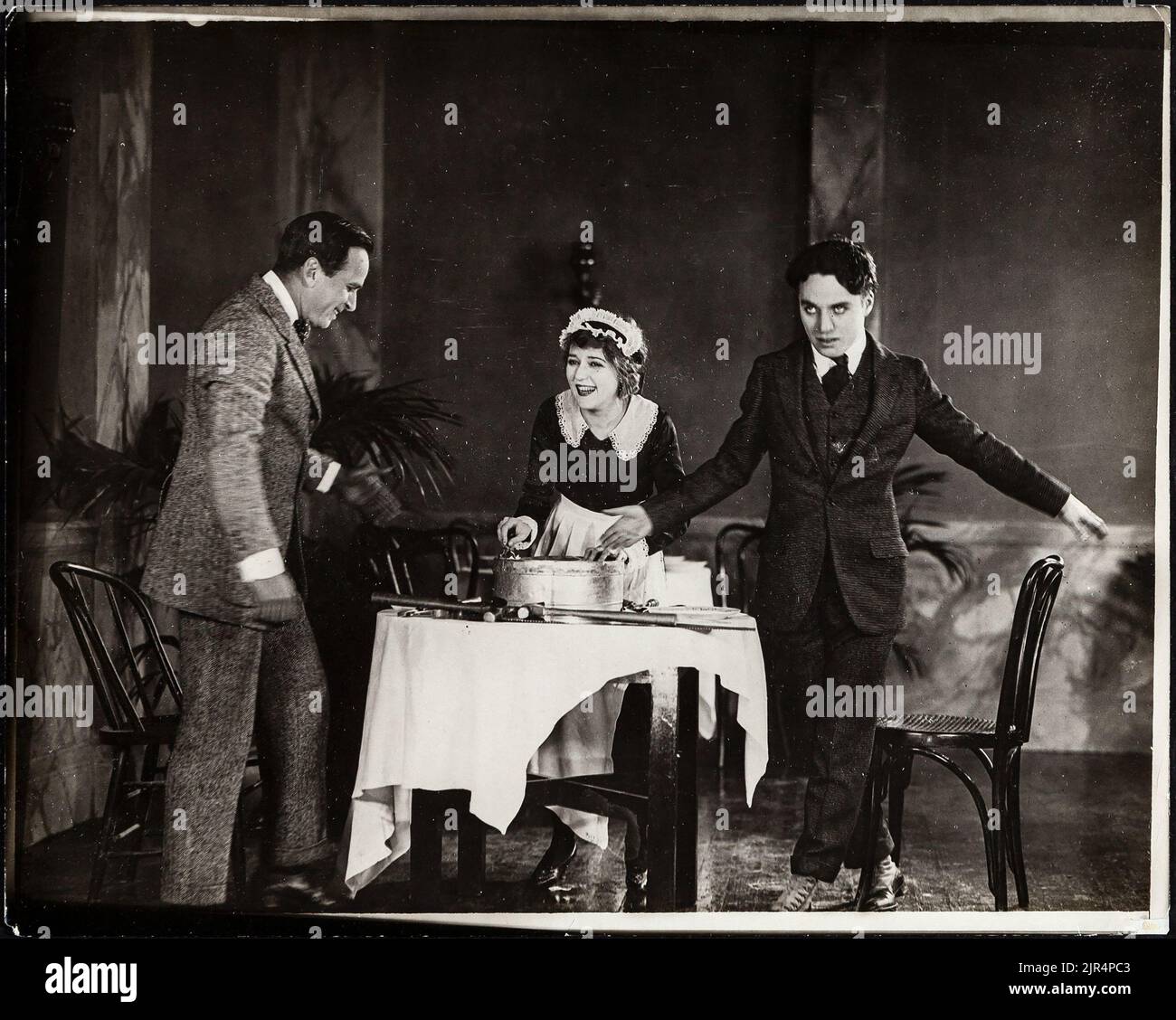 Founders of United Artists - Charlie Chaplin, Mary Pickford, and Douglas Fairbanks. Vintage 1920s photo. Stock Photo