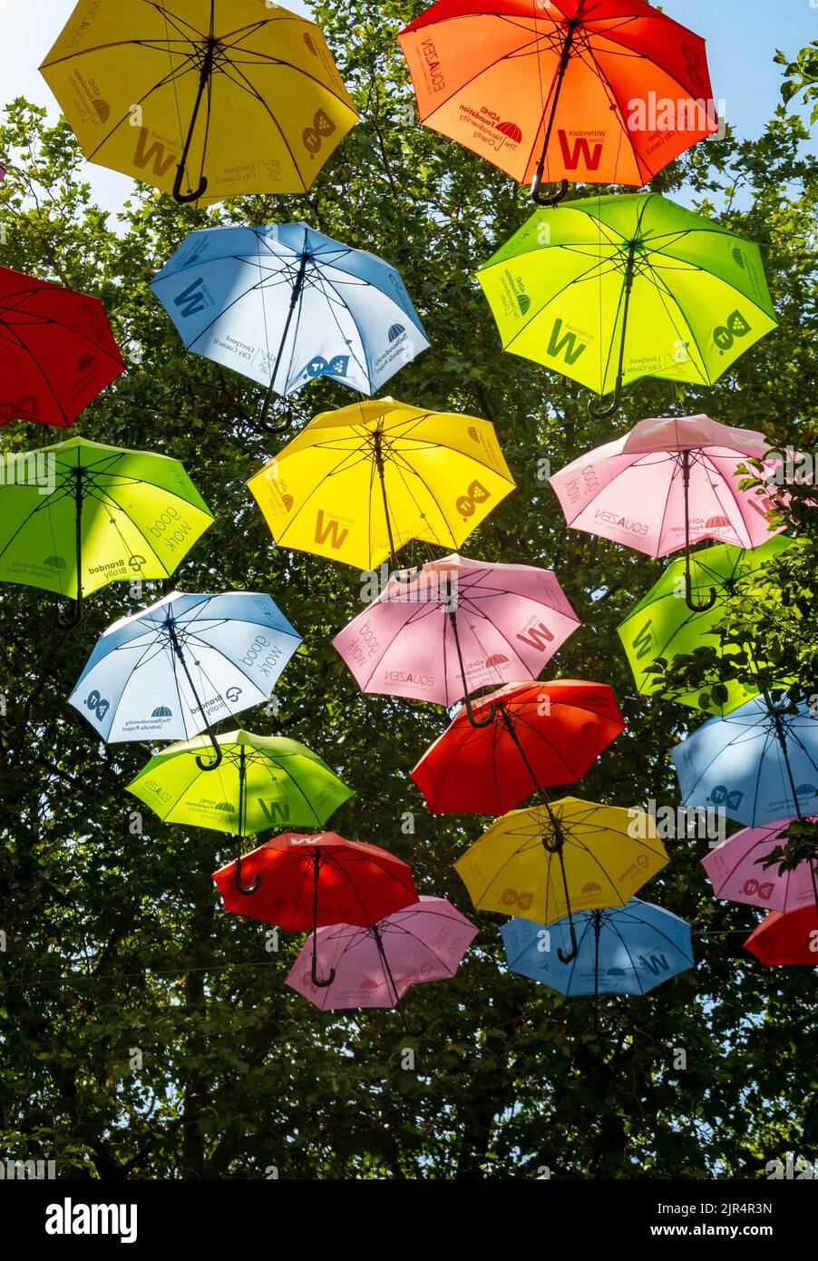 The Umbrella Project on Church Alley, Liverpool Stock Photo