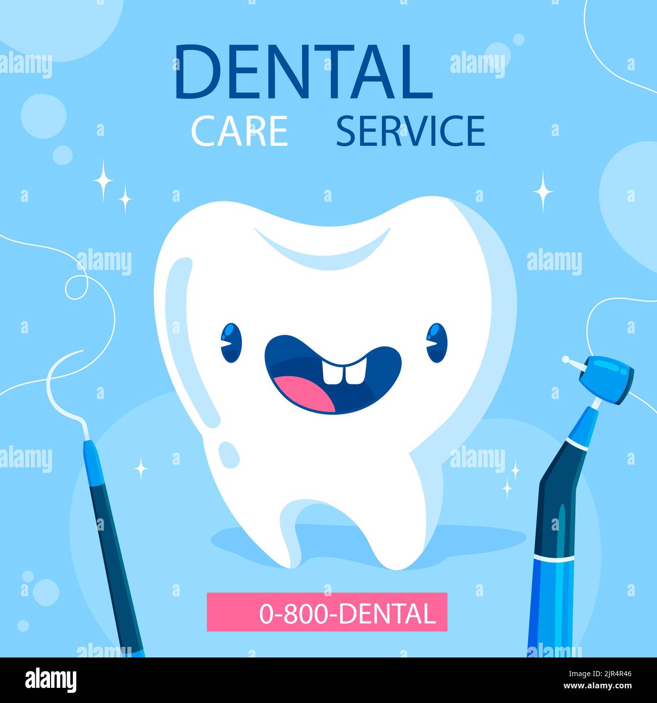 Flat dental clinic posts set Vector illustration Stock Vector Image ...