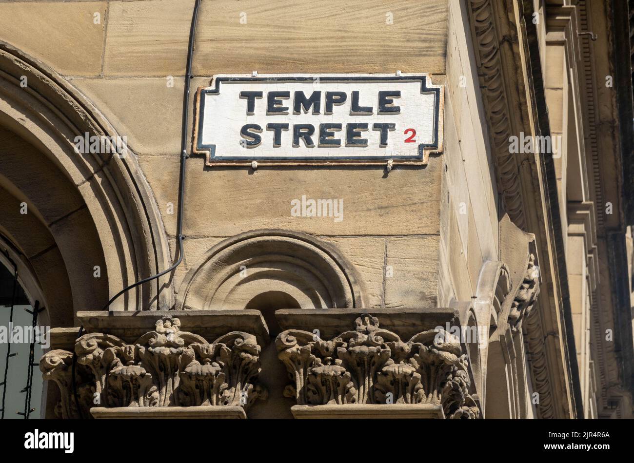 Temple Street sign in Liverpool City Centre Stock Photo