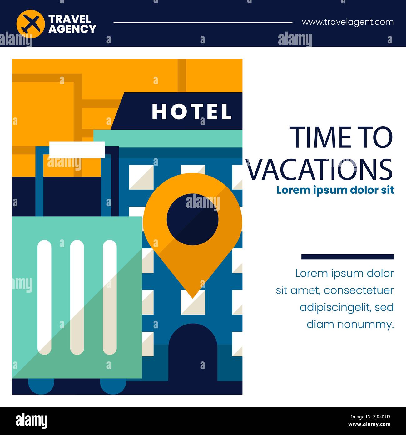 Flat travel agency posts set Vector illustration Stock Vector Image ...