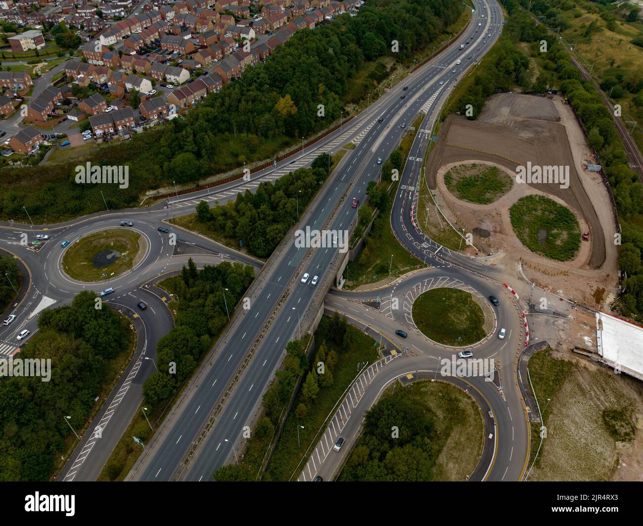 Etruira Valley Link Road and Wolstanton Retail park, From the air ...