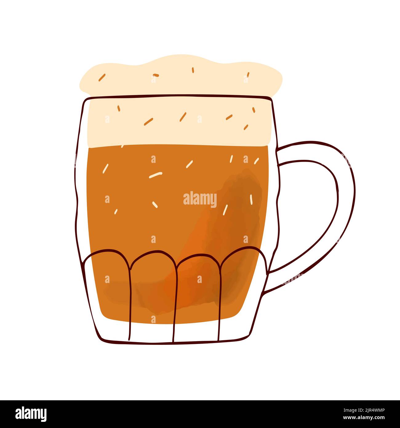 Stylized mug of beer illustration isolated on white background Stock ...