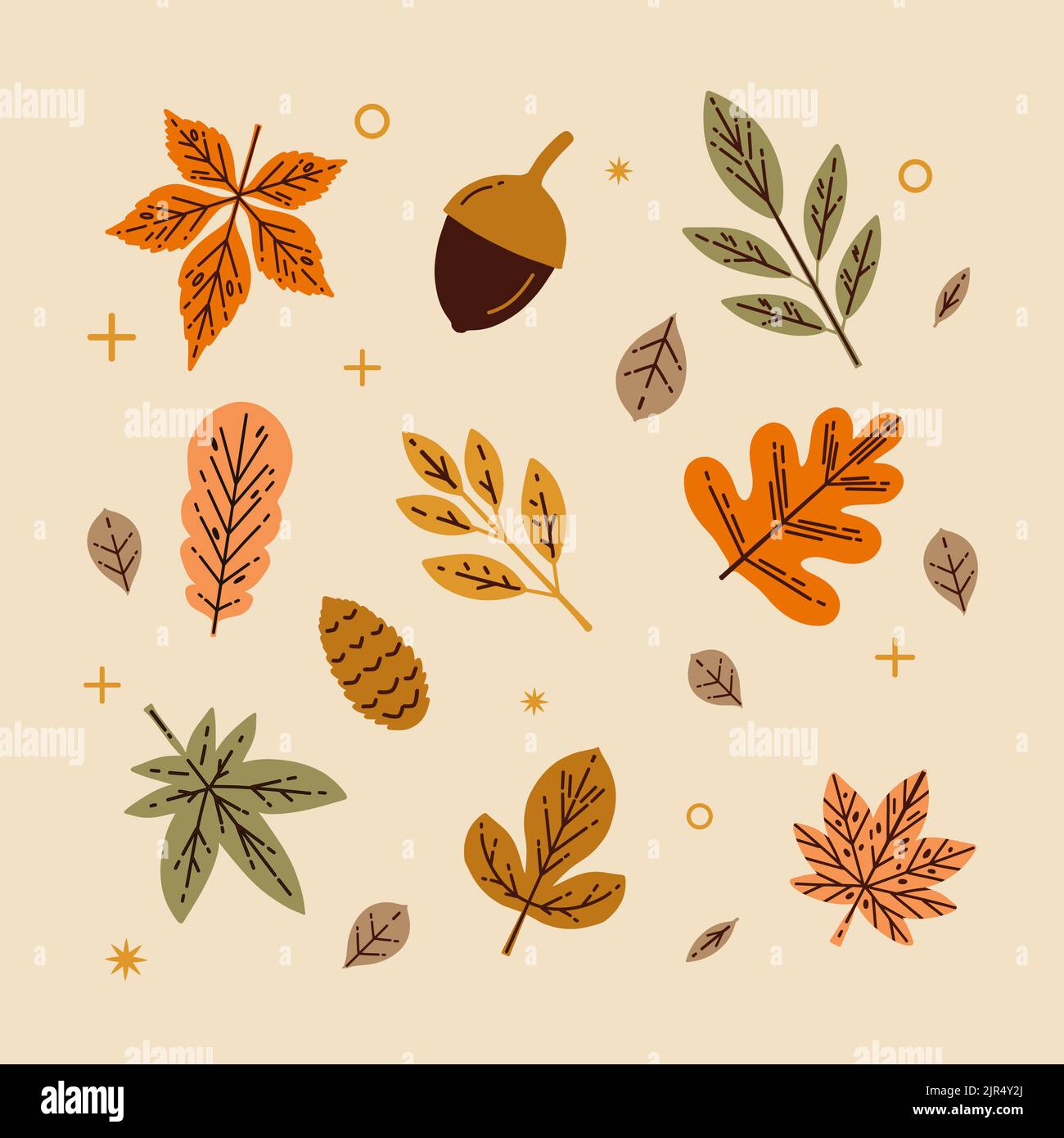Flat elements set for autumn celebration Vector illustration Stock ...