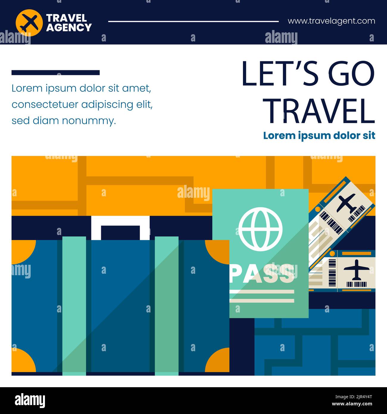Flat travel agency posts set Vector illustration Stock Vector Image ...
