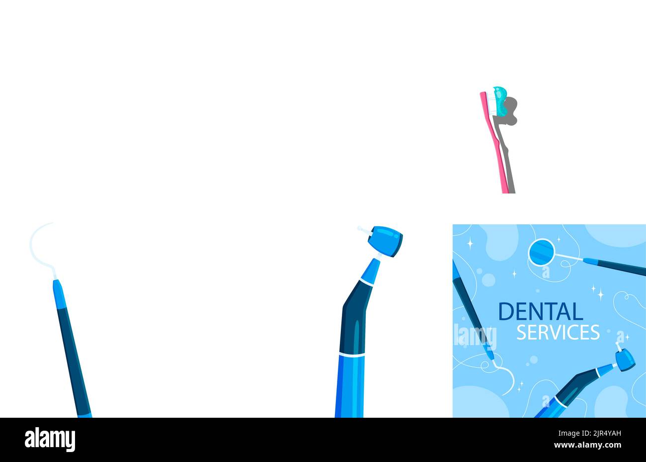 Flat dental clinic posts set Vector illustration Stock Vector Image ...