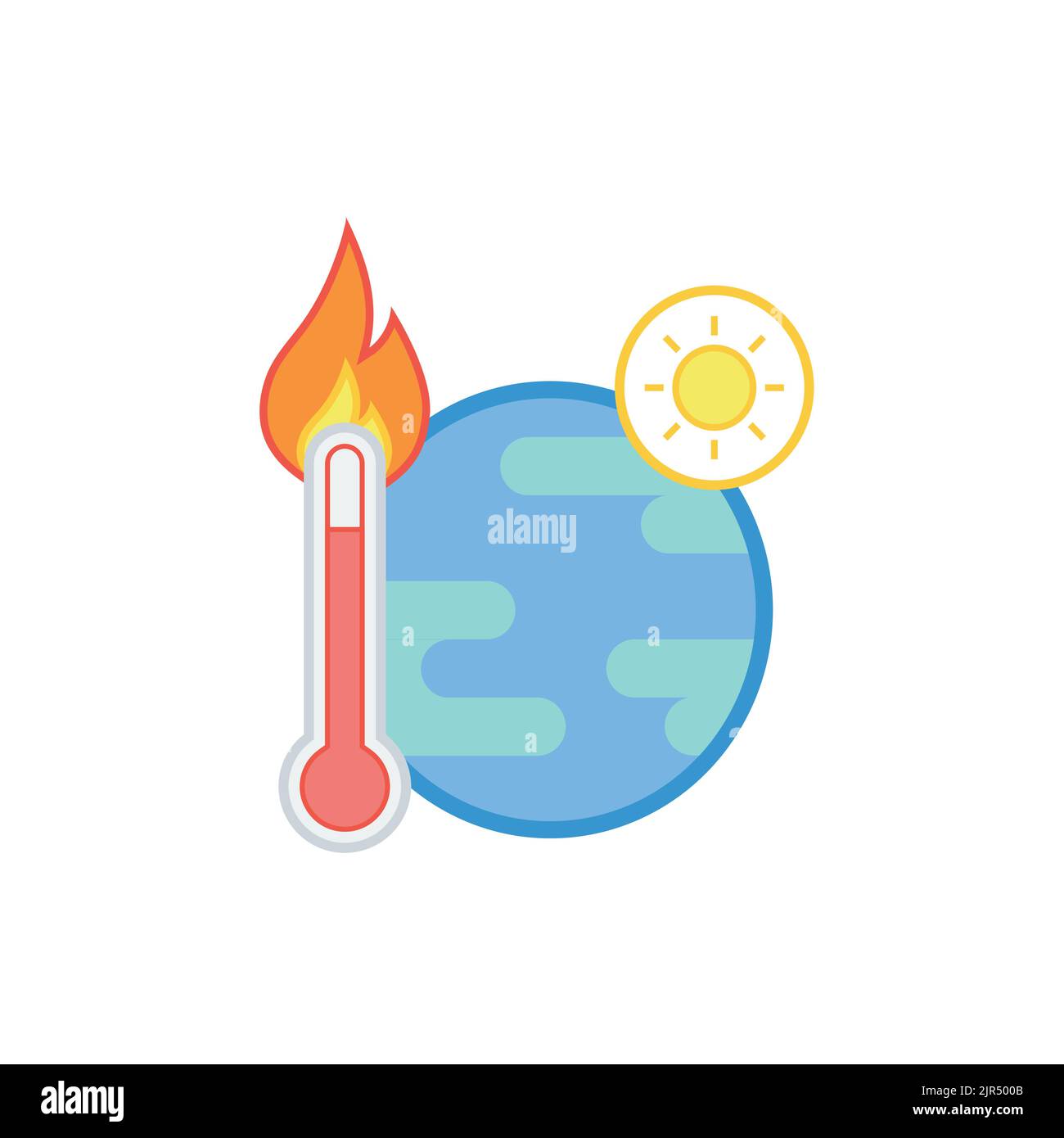 Global warming icon isolated on white background. Vector illustration Stock Vector