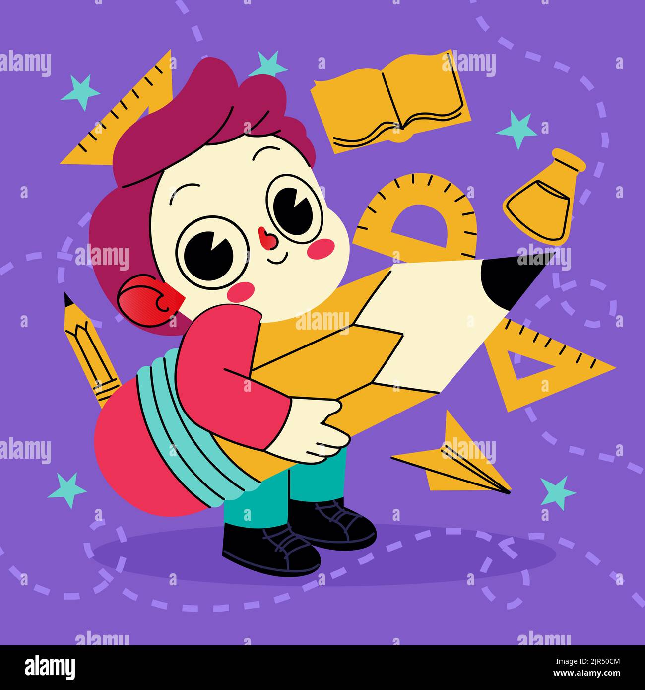 Hand drawn back to school best Vector illustration Stock Vector Image ...