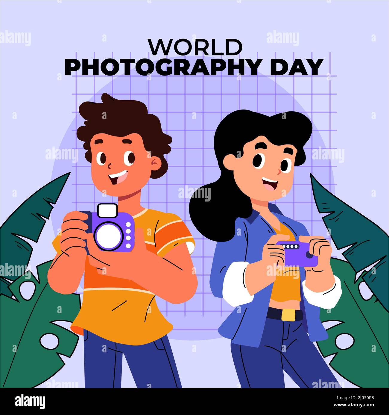Flat world photography day best Vector illustration Stock Vector