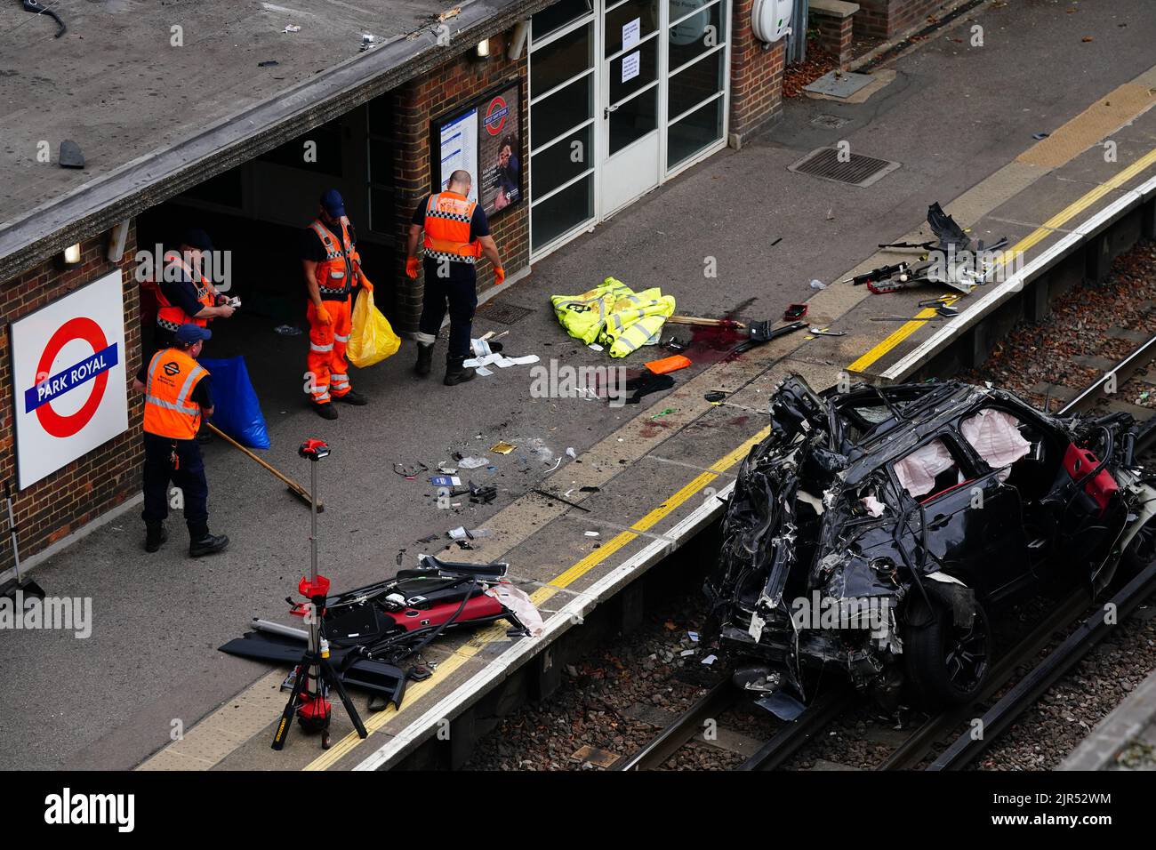 EDITORS NOTE GRAPHIC IMAGE The scene of a fatal crash in Park Royal