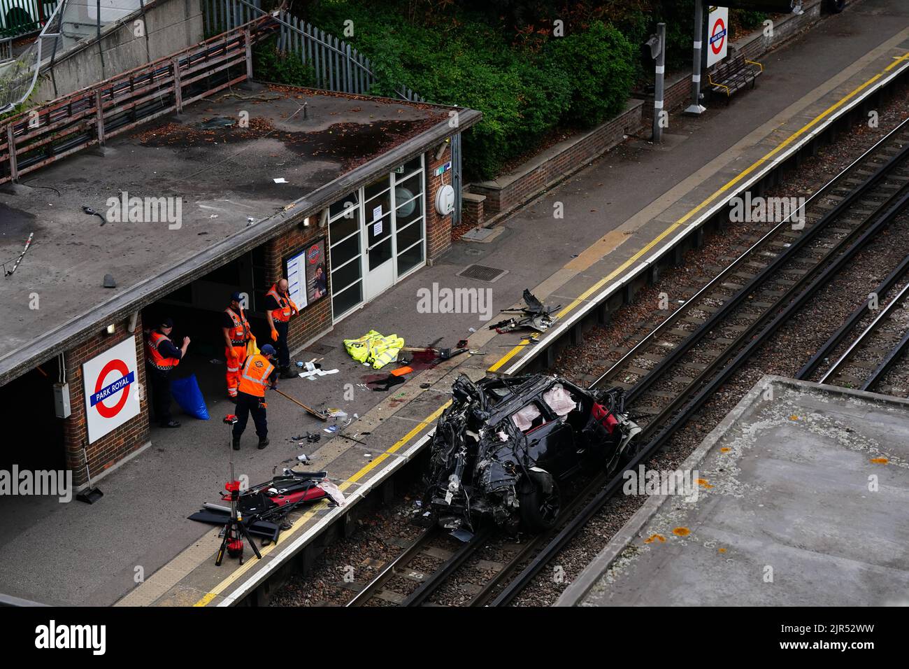 EDITORS NOTE GRAPHIC IMAGE The scene of a fatal crash in Park Royal