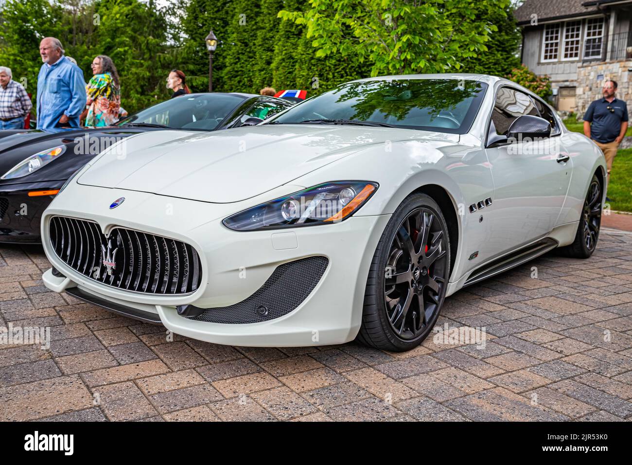 Highlands, NC June 10, 2022 Low perspective front corner view of a at a local car show Stock