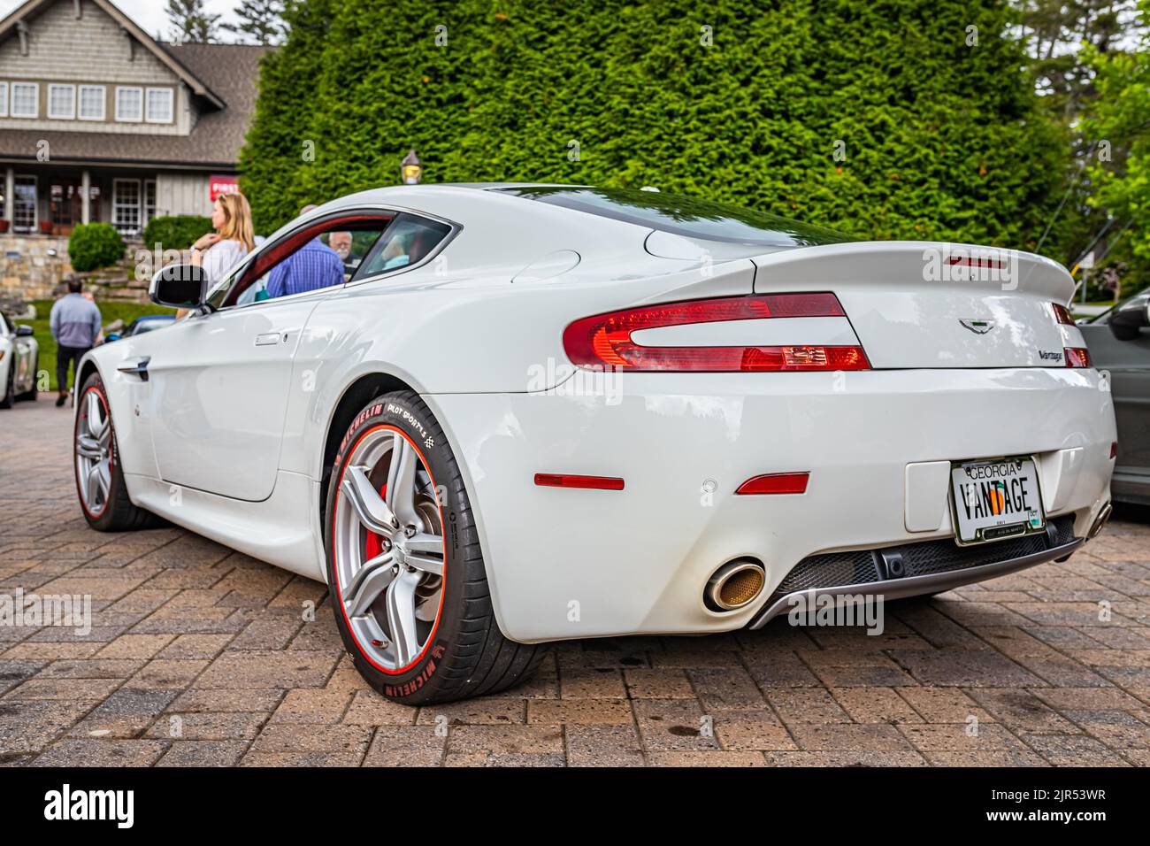 Highlands, NC June 10, 2022 Low perspective rear corner view of a at a local car show Stock