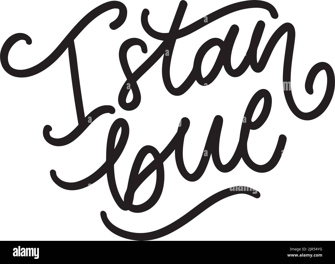 Istanbul. Hand lettering. Vector logo of Istanbul in black color with ...