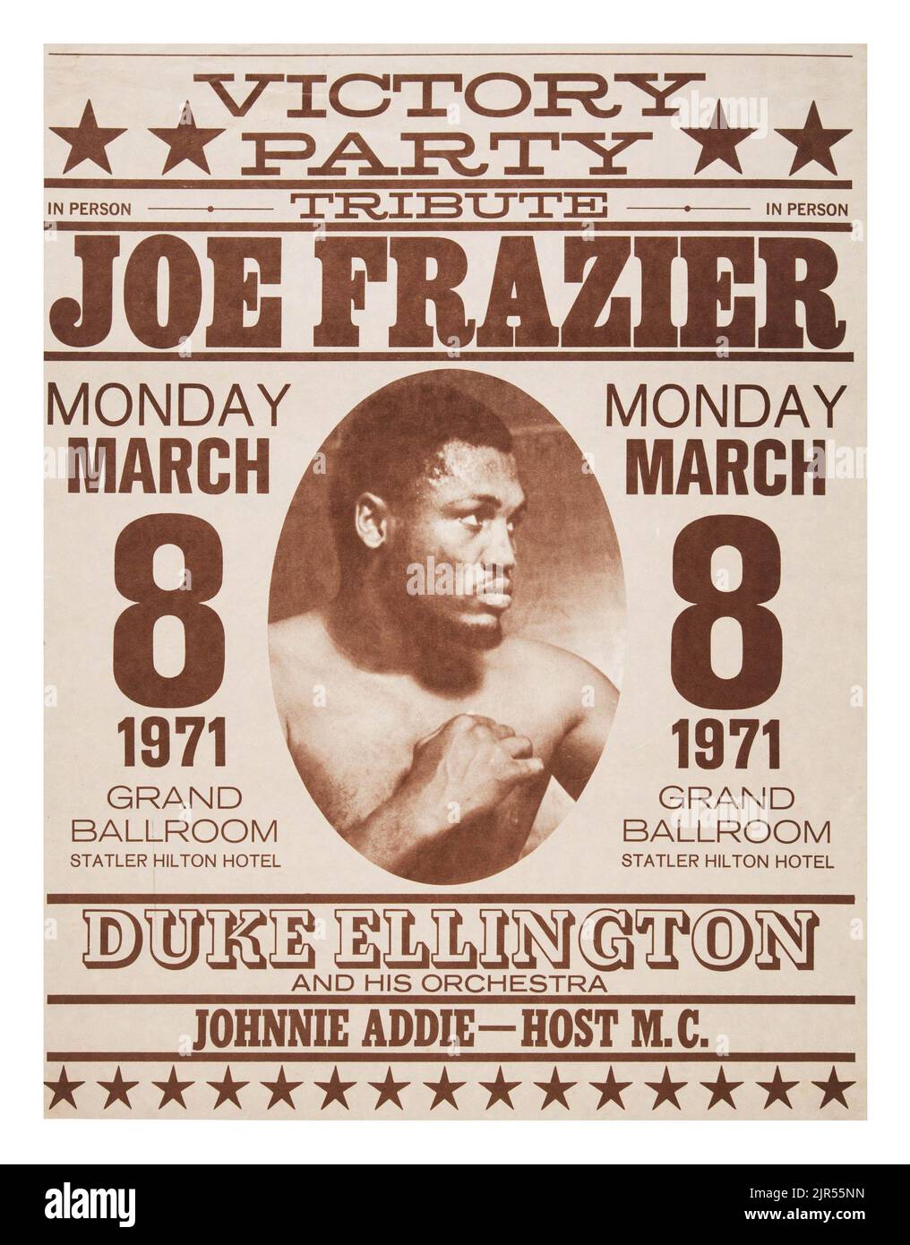 1971 Joe Frazier Victory Parade Promotional Poster, Duke Ellington Stock Photo