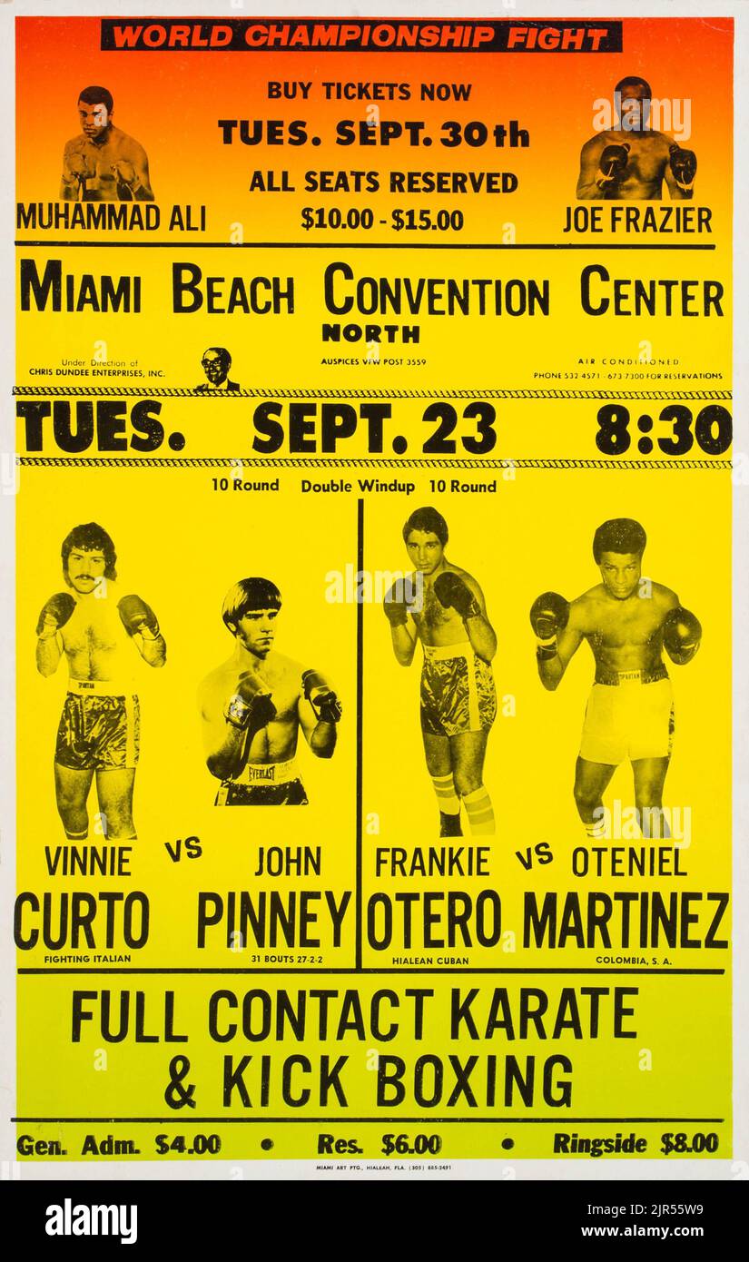 1975 Muhammad Ali vs. Joe Frazier III Fight Poster Stock Photo