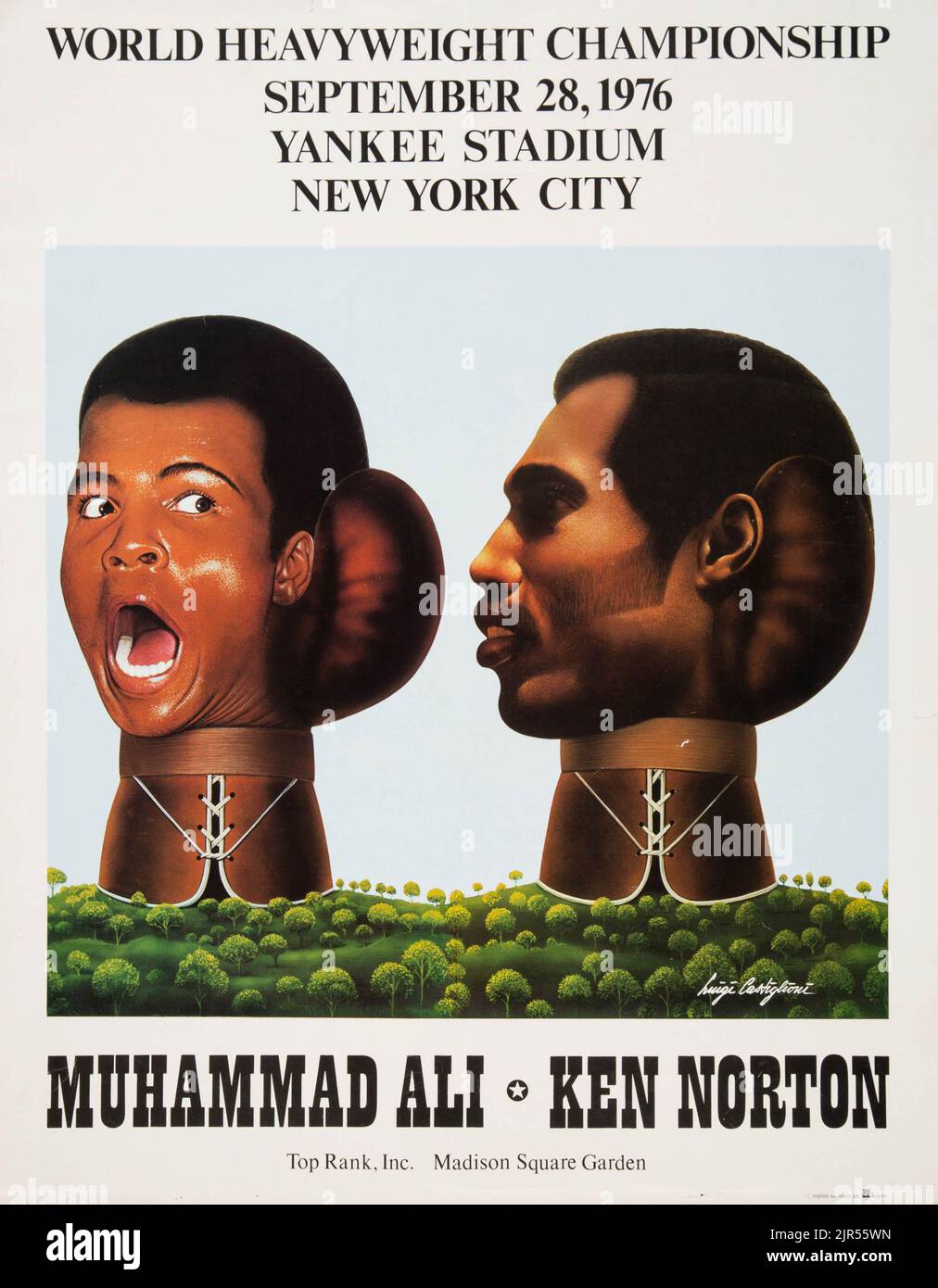 1976 Muhammad Ali vs. Ken Norton Fight Poster artist Luigi Castiglioni
