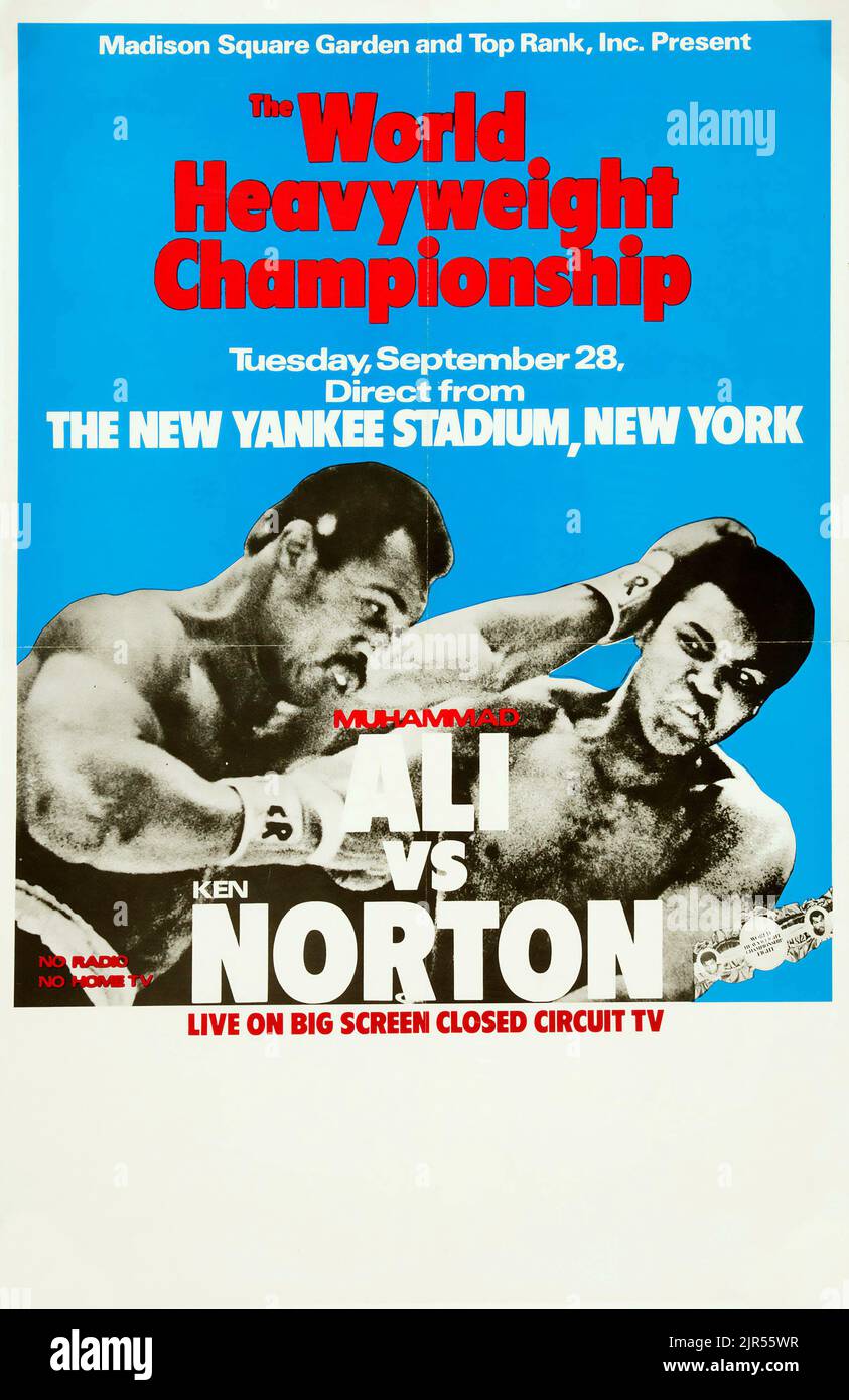 1976 Muhammad Ali vs. Ken Norton III Fight Poster Stock Photo